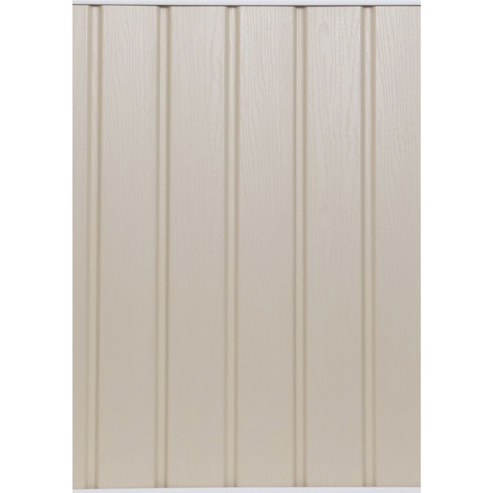 Siding/Solid Soffit (D5) Double 5-inch x 144-inch Vertical Almond Exterior Vinyl Siding Panels (20/Box)