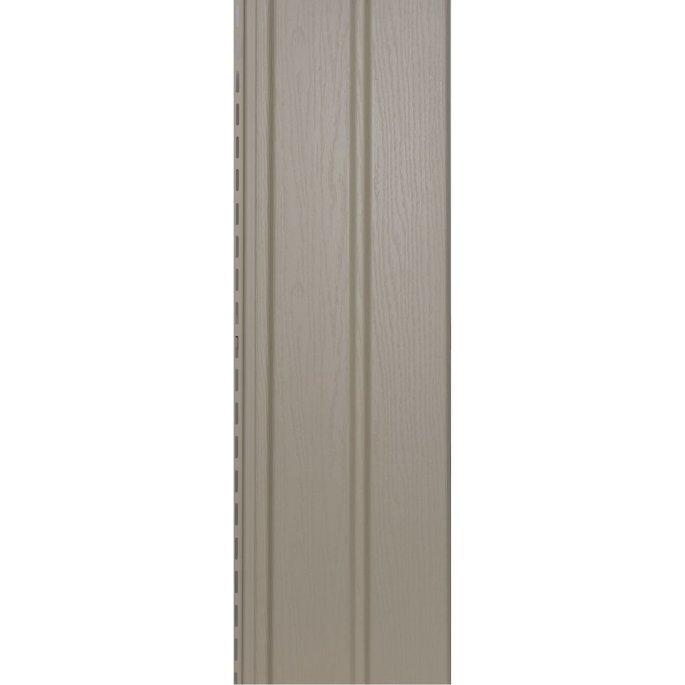 Siding/Solid Soffit (D5) Double 5-inch x 144-inch Vertical Almond Exterior Vinyl Siding Panels (20/Box)