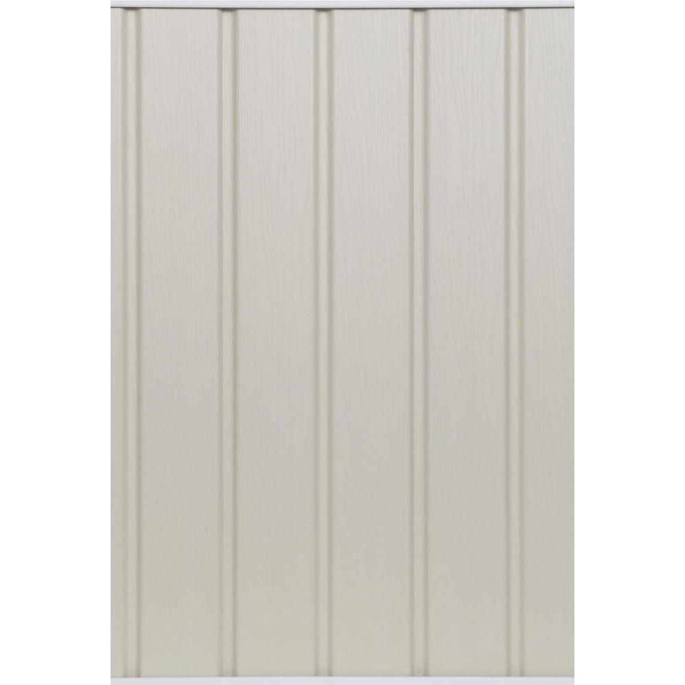 Siding/Solid Soffit (D5) Double 5-inch x 144-inch Vertical Antique Ivory Exterior Vinyl Siding Panels (20/Box)
