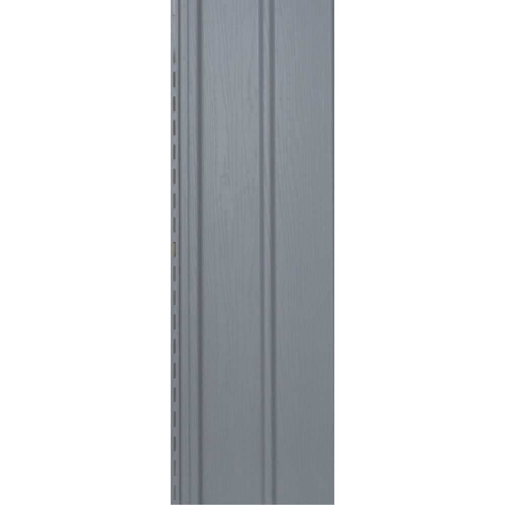 Revêtement/soffite solide (D5) Panneaux de revêtement extérieur en vinyle gris verticaux doubles de 5 po x 144 po (20/boîte)