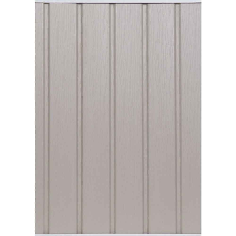 Siding/Solid Soffit (D5) Double 5-inch x 144-inch Vertical Sandstone Exterior Vinyl Siding Panels (20/Box)