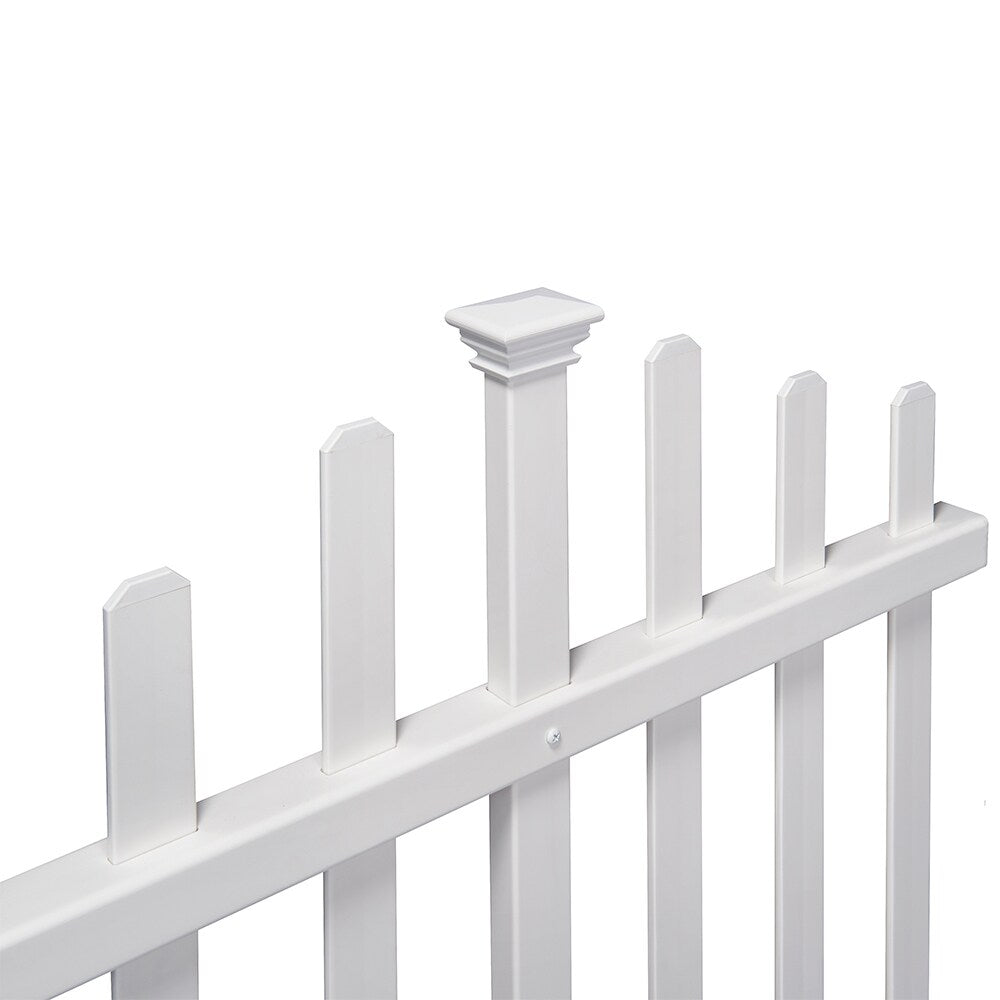 Madison 2.5 ft. x 5 ft. No-Dig Vinyl Garden Picket Fence Panel Kit