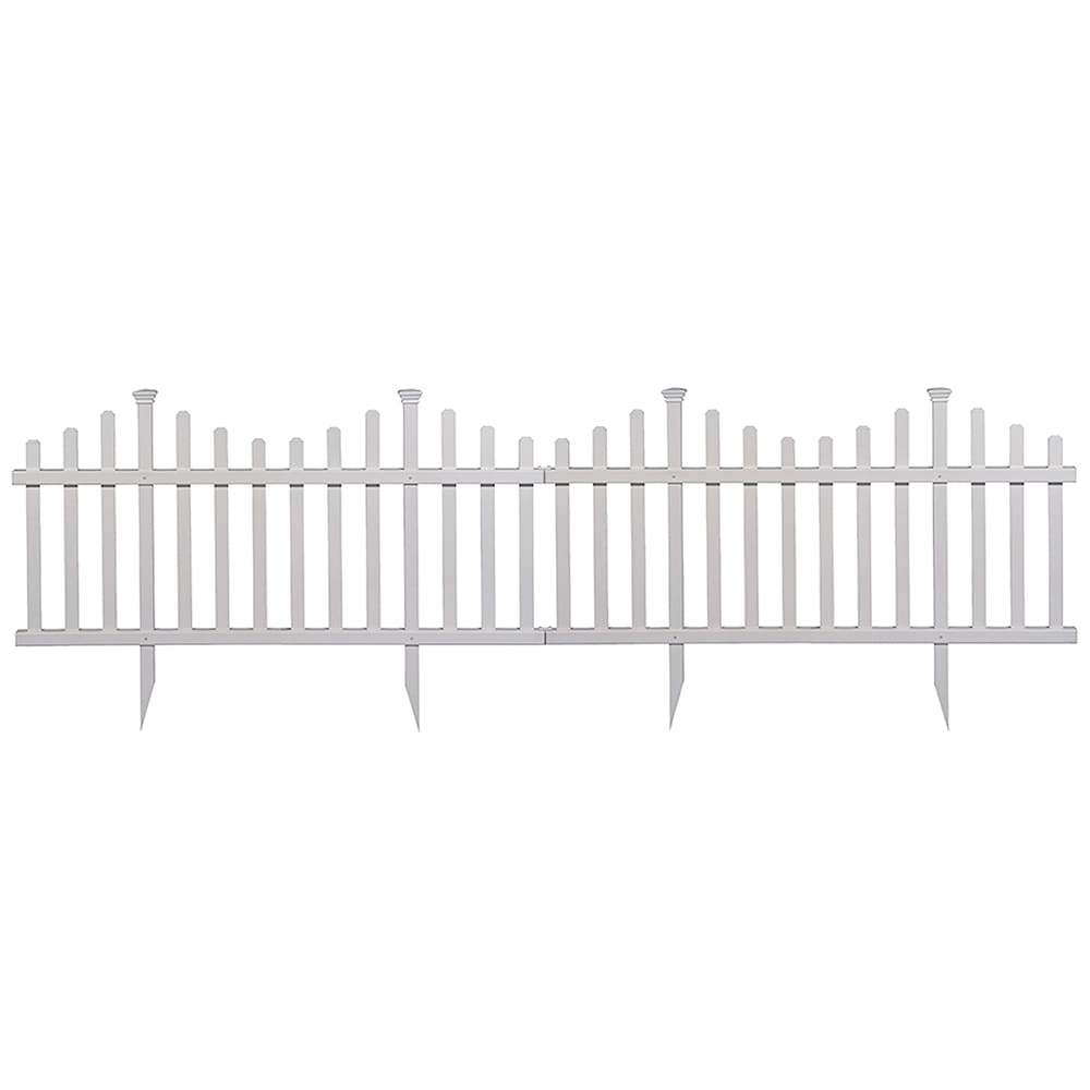 Madison 2.5 ft. x 5 ft. No-Dig Vinyl Garden Picket Fence Panel Kit