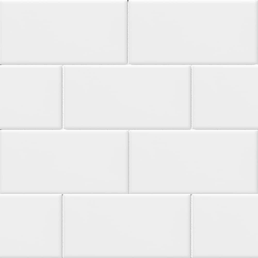 Carrelage mural blanc brillant Metro de 3 po x 6 po