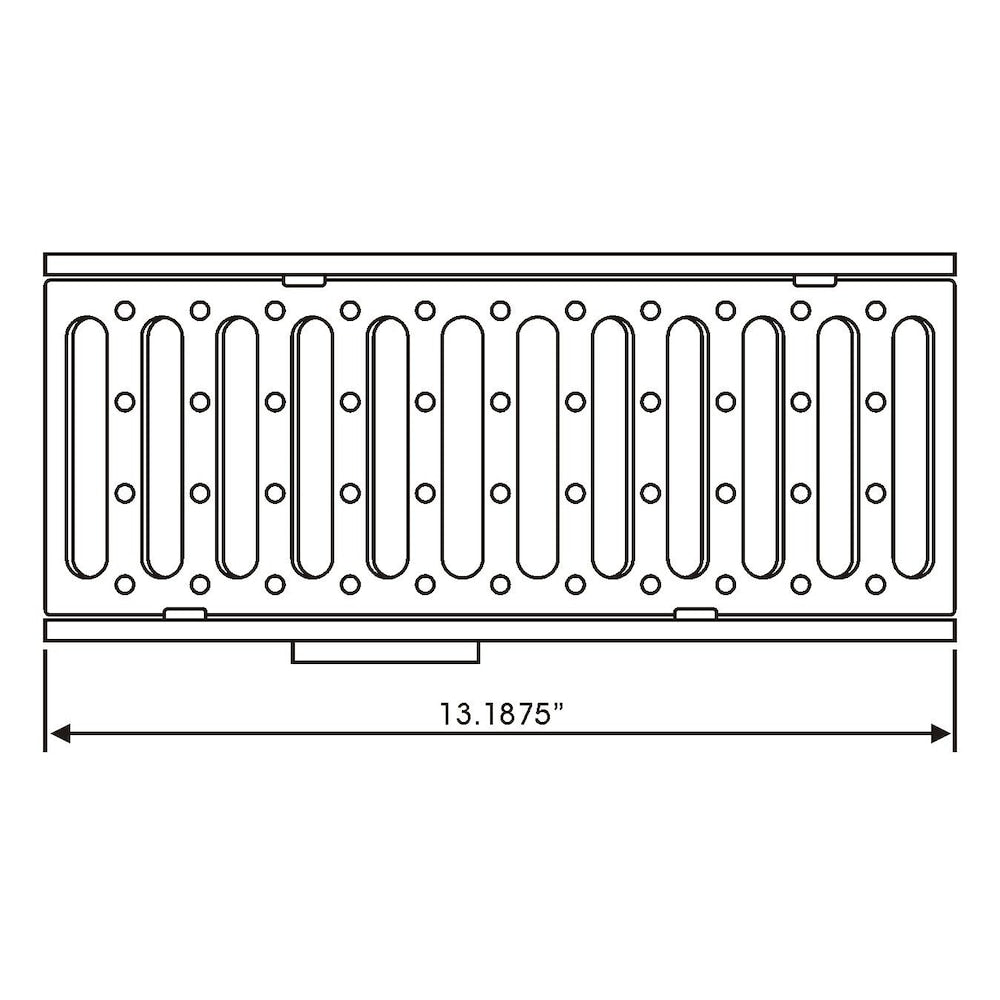 13.5 in. Storm Drain Channel series Slim Inline Catch Basin with Architectural 316 Stainless Steel Grate