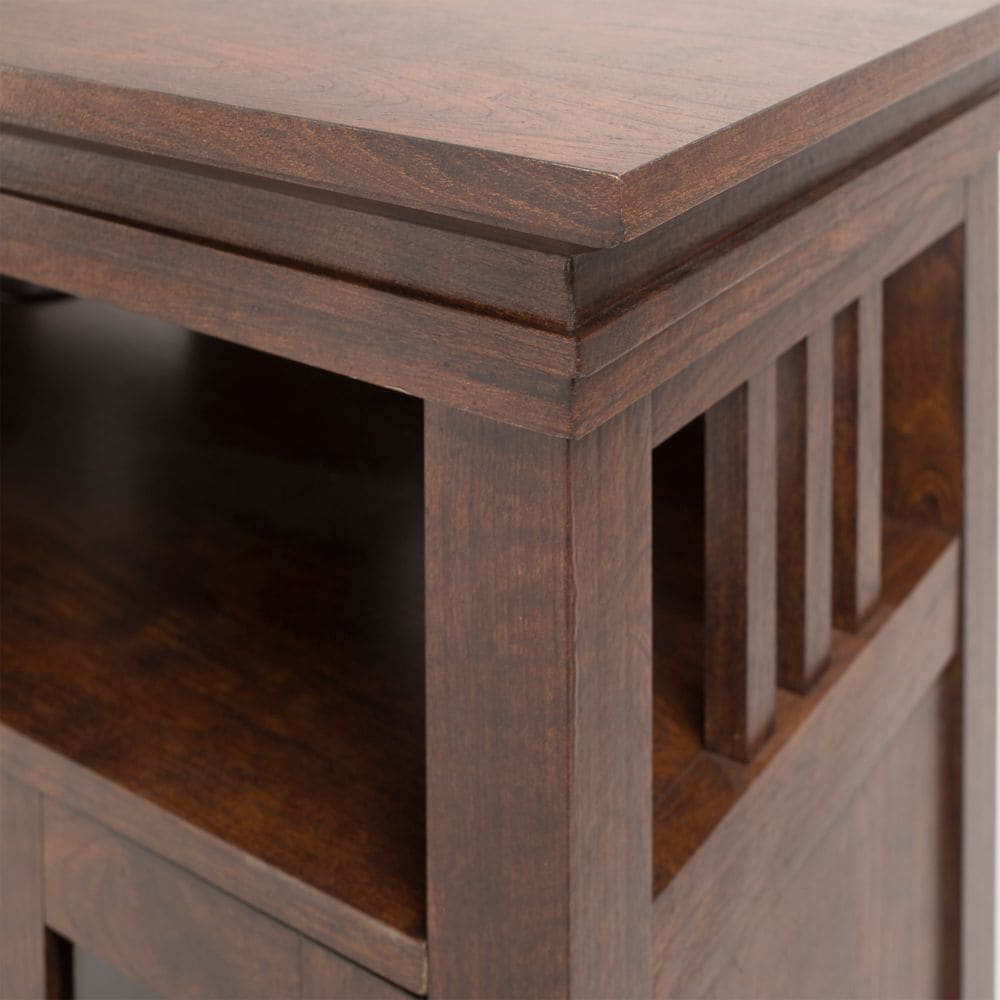 Meuble TV autonome avec foyer électrique Wyatt de 48 pouces en chêne bruni