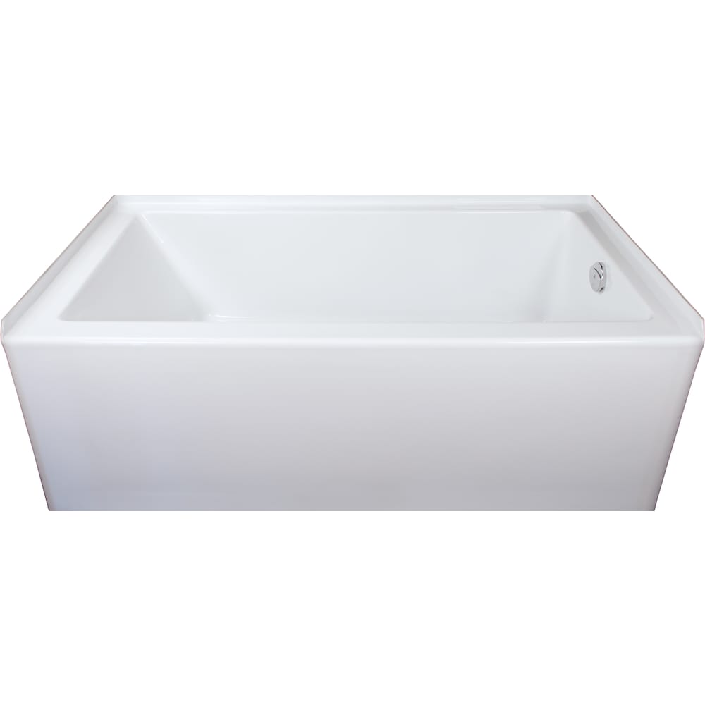 Baignoire rectangulaire en acrylique Austin de 60 po x 30 po x 20 po de hauteur, drain à droite, profondeur de trempage de 12 po, blanche