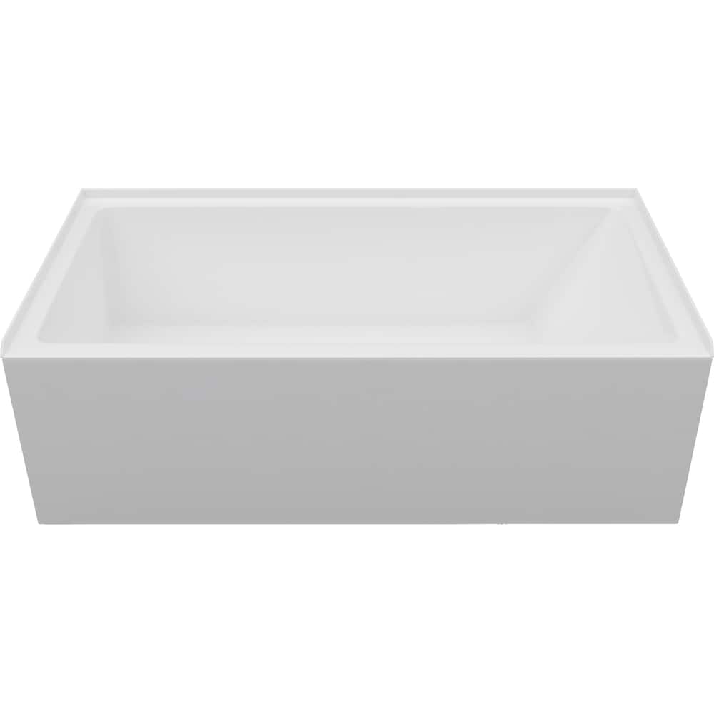 Baignoire rectangulaire en acrylique Austin de 60 po x 30 po x 20 po de hauteur, drain à droite, profondeur de trempage de 12 po, blanche