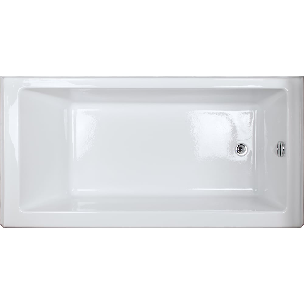 Baignoire rectangulaire en acrylique Austin de 60 po x 30 po x 20 po de hauteur, drain à droite, profondeur de trempage de 12 po, blanche