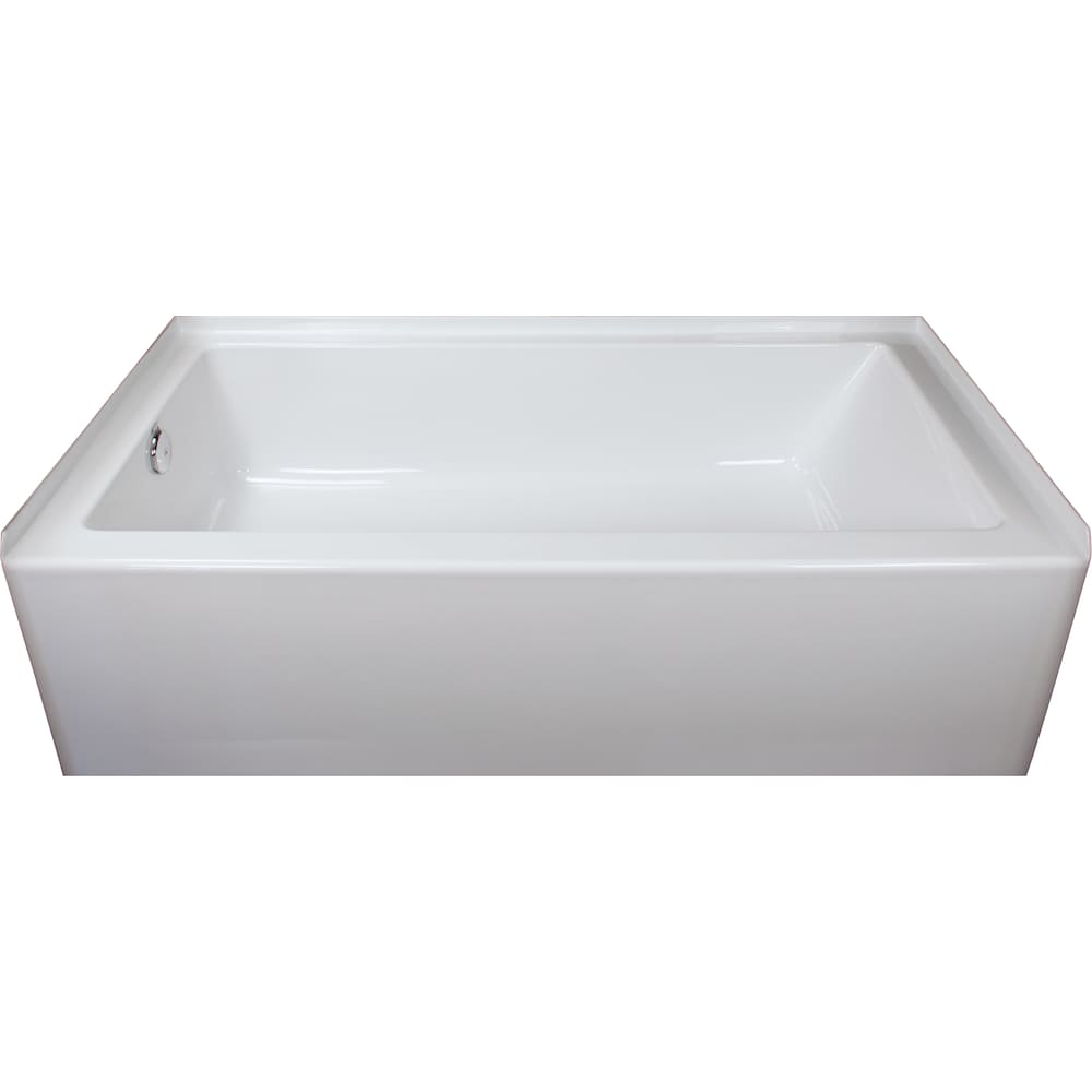 Baignoire rectangulaire en acrylique Austin 16 L 60 po x l 30 po x H 16 po, drain à gauche, profondeur d'immersion de 10 po, blanche