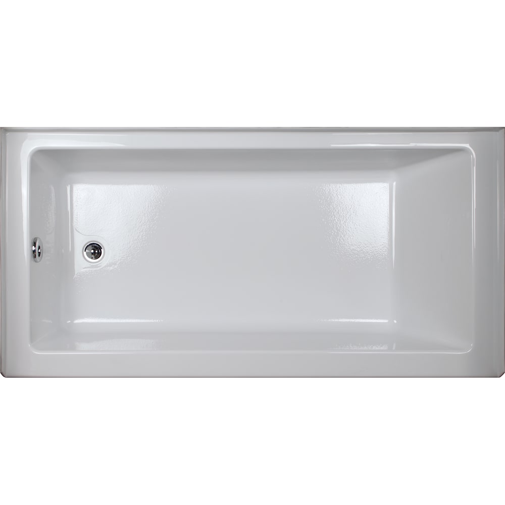Baignoire rectangulaire en acrylique Austin 16 L 60 po x l 30 po x H 16 po, drain à gauche, profondeur d'immersion de 10 po, blanche