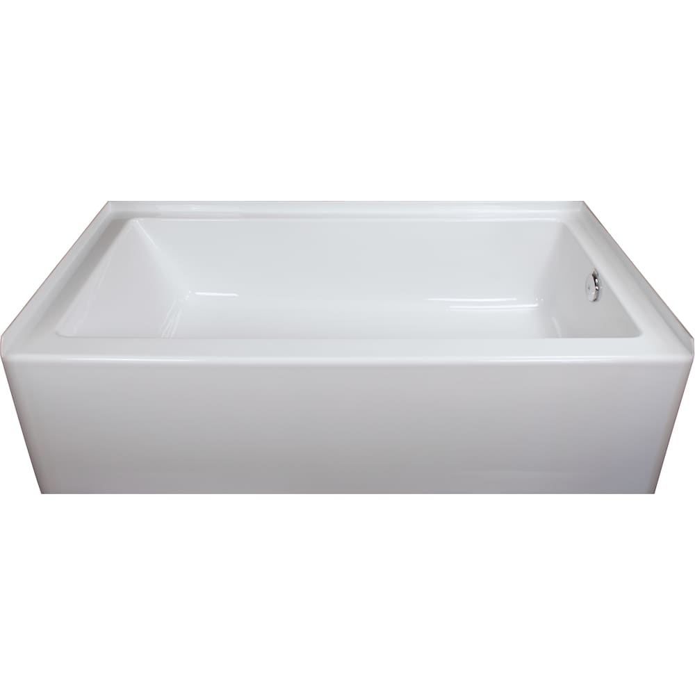 Baignoire rectangulaire en acrylique Austin 16 L 60 po x l 30 po x H 16 po, drain à droite, profondeur de trempage de 10 po, blanche