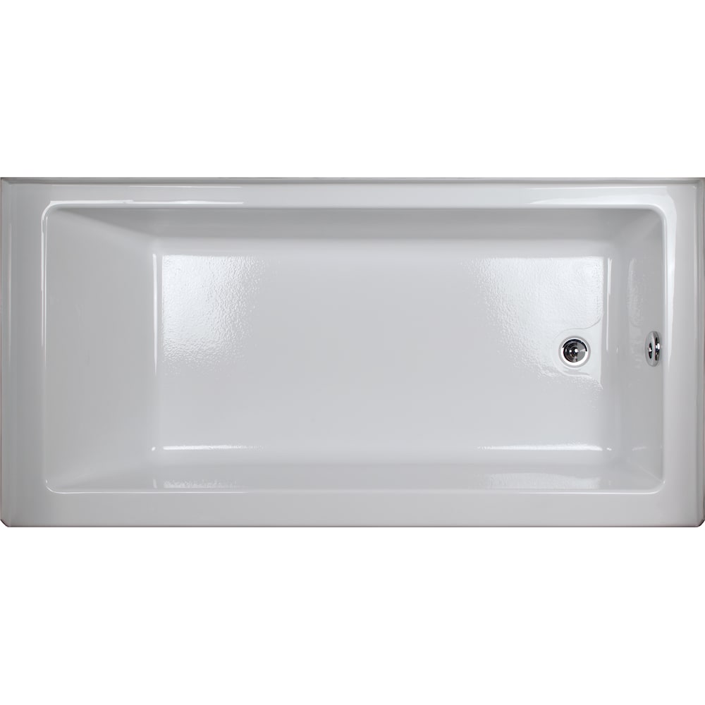 Baignoire rectangulaire en acrylique Austin 16 L 60 po x l 30 po x H 16 po, drain à droite, profondeur de trempage de 10 po, blanche