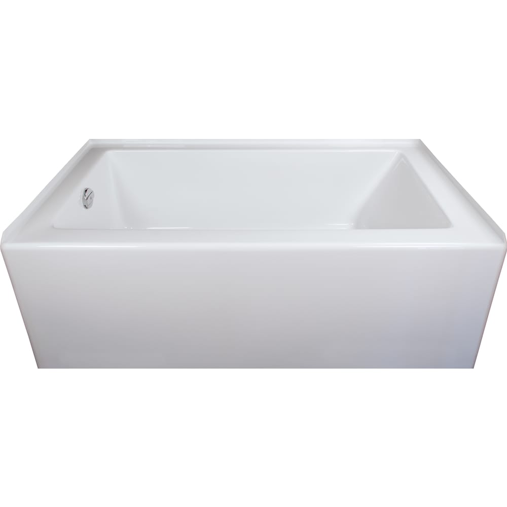 Baignoire rectangulaire en acrylique Adora de 60 po x 32 po x 20 po de hauteur, drain à gauche, profondeur de trempage de 12 po, blanche