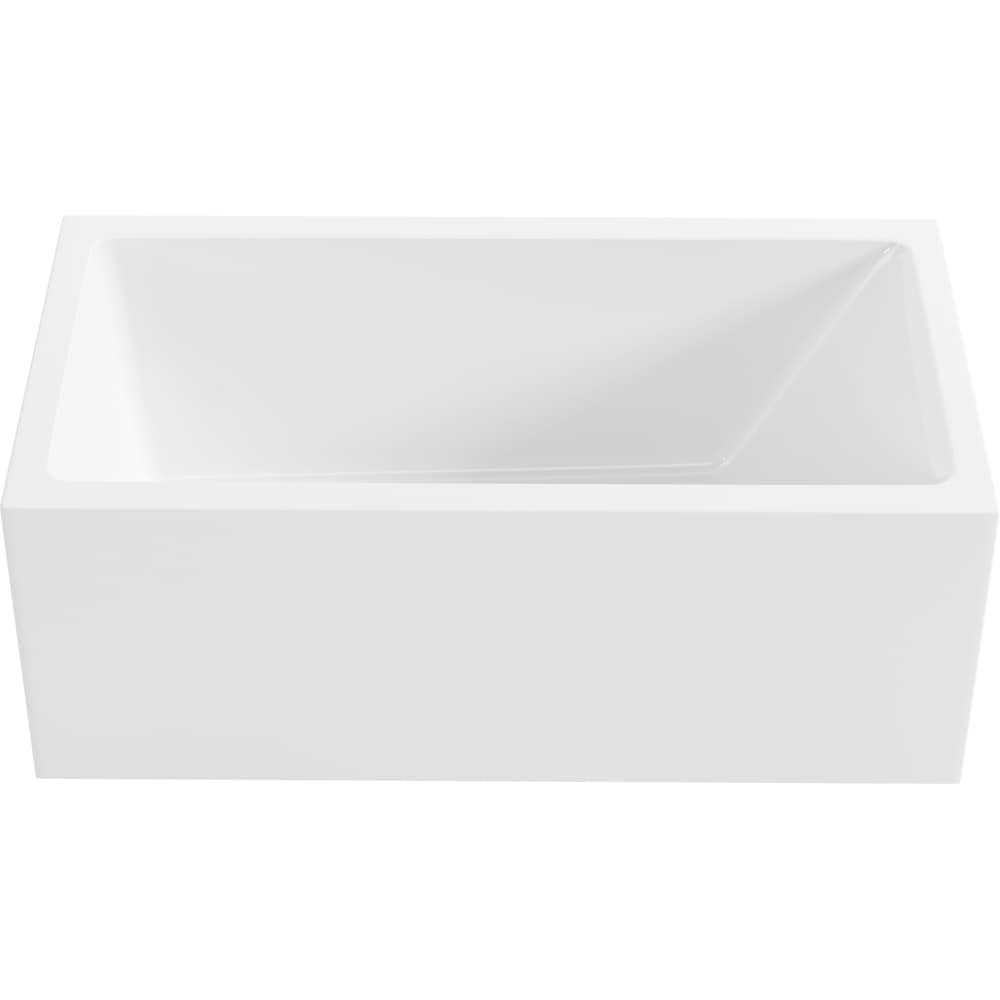 Baignoire rectangulaire en acrylique Adora de 60 po x 32 po x 20 po de hauteur, drain à gauche, profondeur de trempage de 12 po, blanche