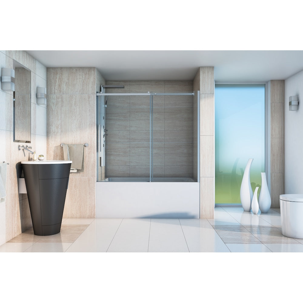 Baignoire rectangulaire en acrylique Adora de 60 po x 32 po x 20 po de hauteur, drain à gauche, profondeur de trempage de 12 po, blanche