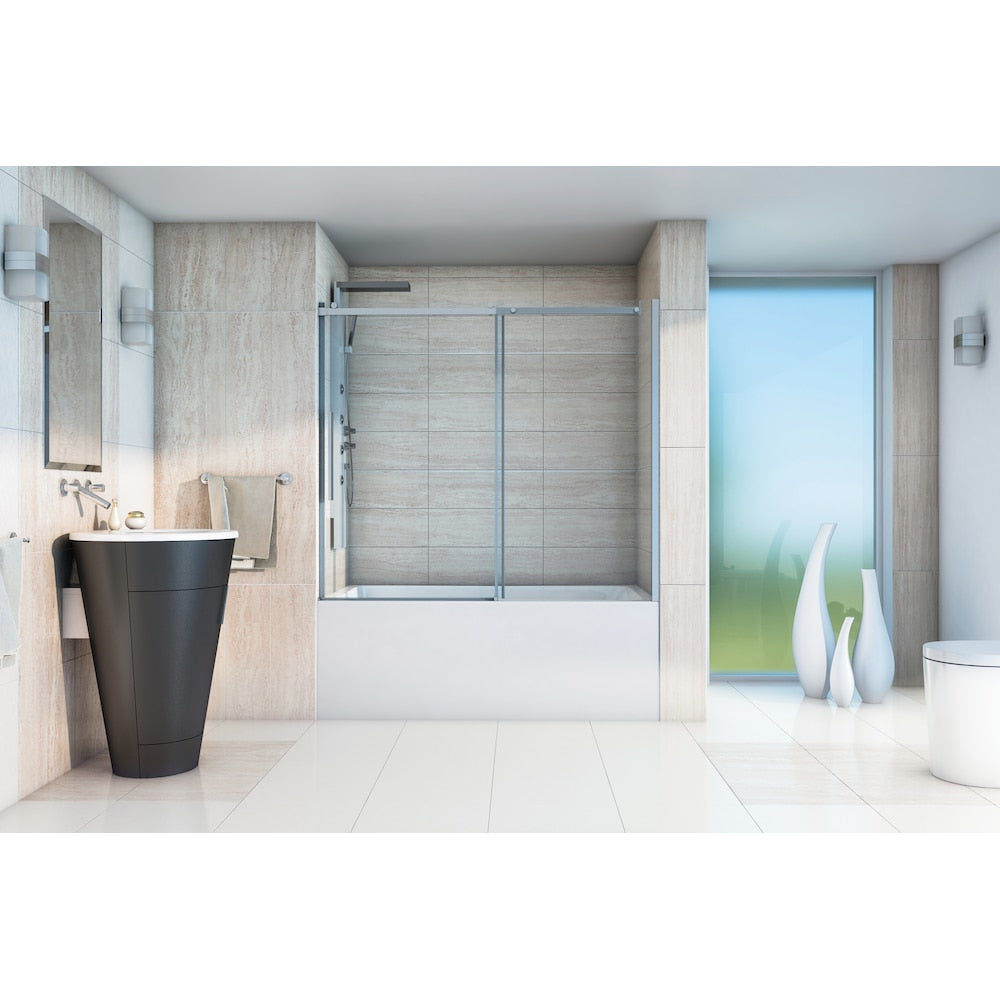 Baignoire rectangulaire en acrylique Adora de 60 po x 32 po x 20 po de hauteur, drain à gauche, profondeur de trempage de 12 po, blanche