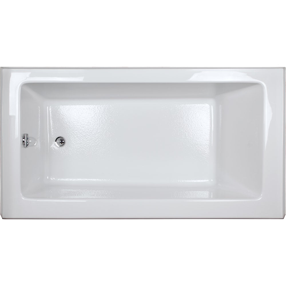 Baignoire rectangulaire en acrylique Adora de 60 po x 32 po x 20 po de hauteur, drain à gauche, profondeur de trempage de 12 po, blanche
