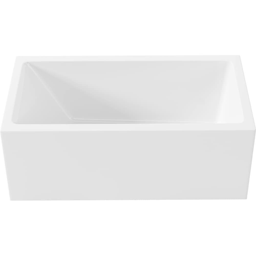 Baignoire rectangulaire en acrylique Adora de 60 po x 32 po x 20 po de hauteur, drain à droite, profondeur de trempage de 12 po, blanche