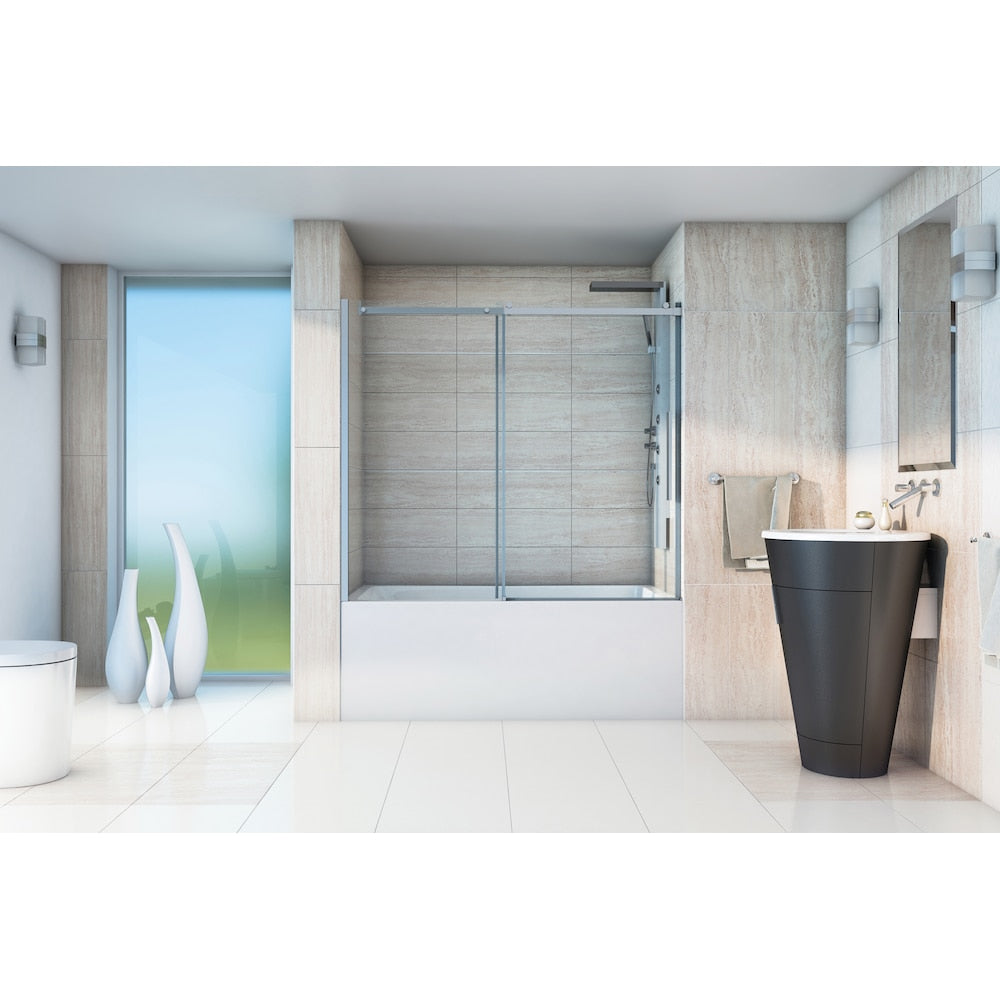 Baignoire rectangulaire en acrylique Adora de 60 po x 32 po x 20 po de hauteur, drain à droite, profondeur de trempage de 12 po, blanche