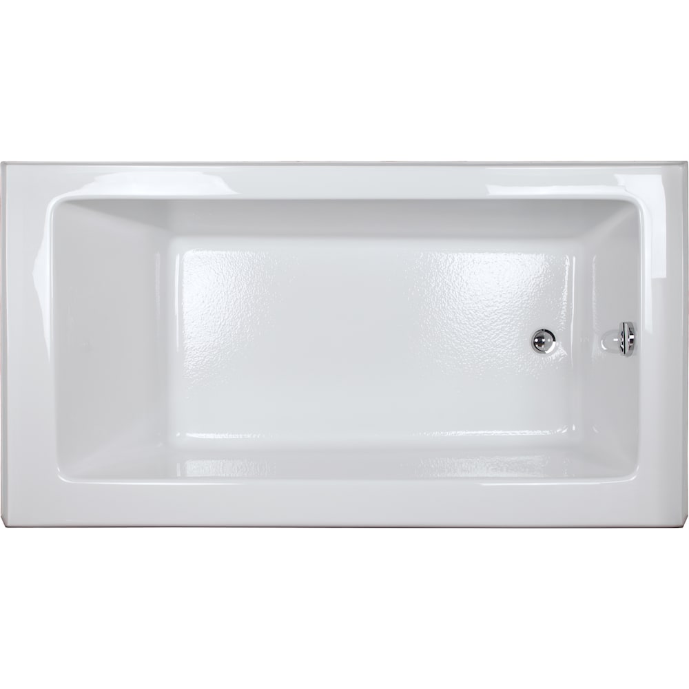 Baignoire rectangulaire en acrylique Adora de 60 po x 32 po x 20 po de hauteur, drain à droite, profondeur de trempage de 12 po, blanche