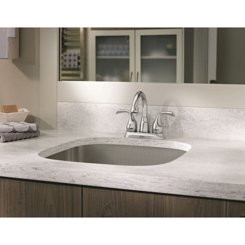 Robinet de lavabo de salle de bain central à 2 poignées Idora de 4 pouces en chrome (vidange et valve incluses)