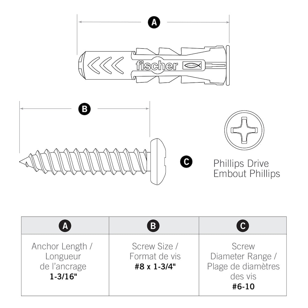 #6-10 DuoPower(TM) Contractor Strength Anchor - 18pcs