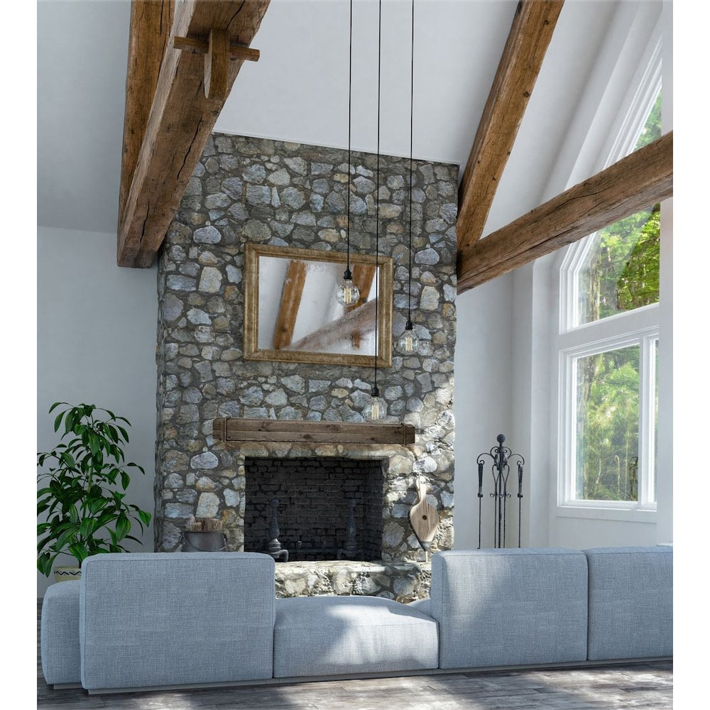 Étagère de cheminée rustique Cavalli de 45 po x 6,3 po