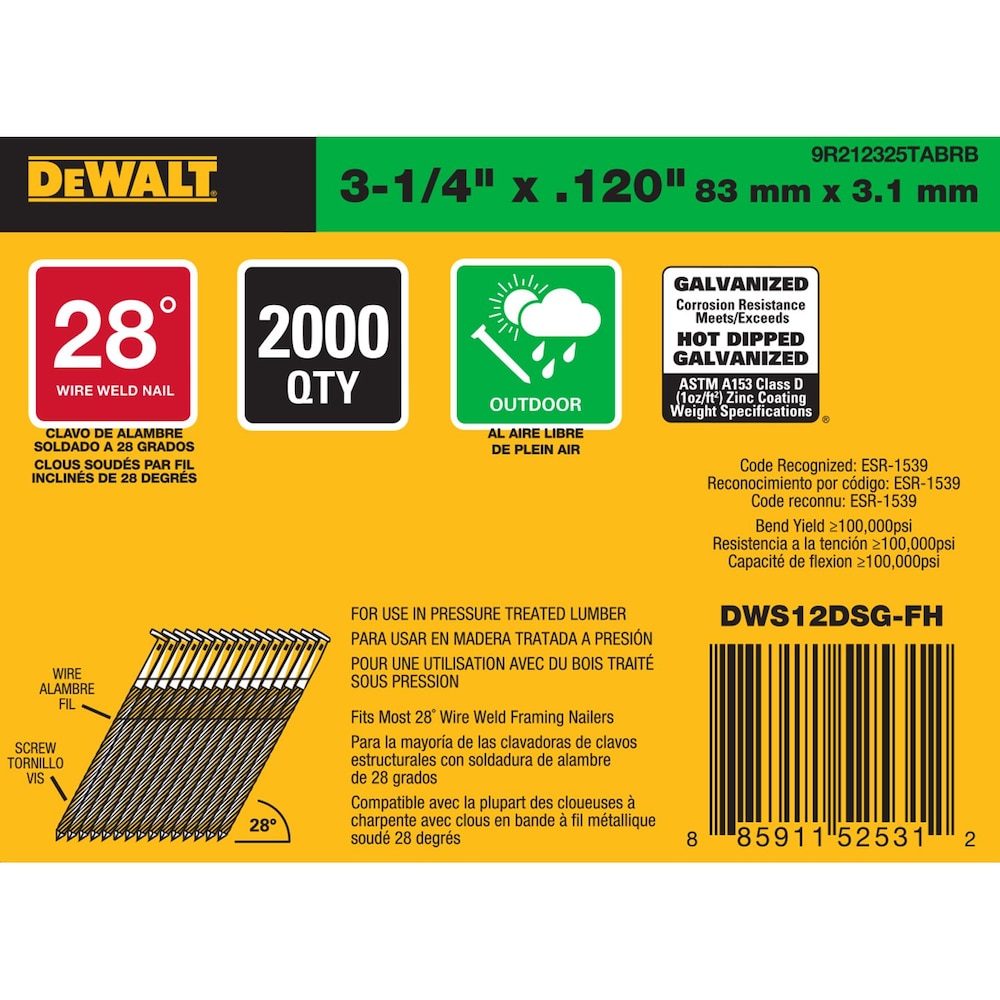 3 1/4-inch Wire Weld Galvanized Framing Nails (2000 per Box)