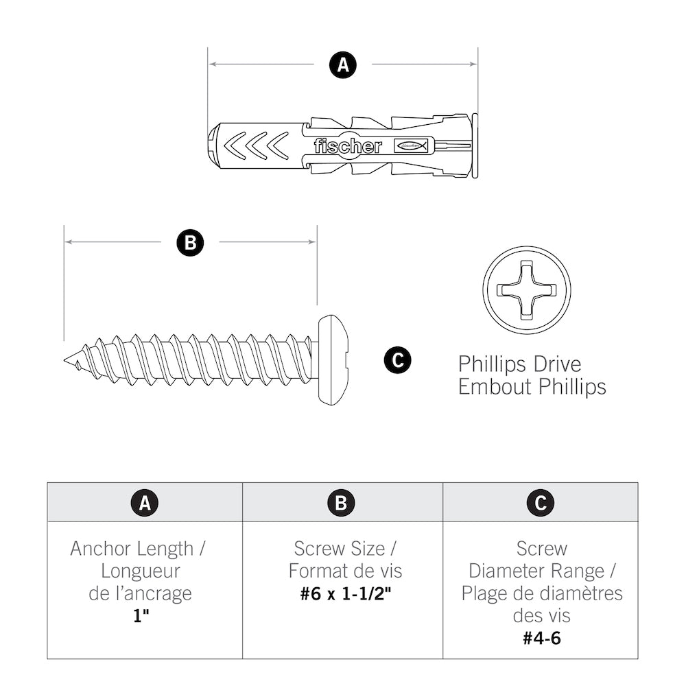 #4-6 DuoPower(TM) Contractor Strength Anchor - 12pcs