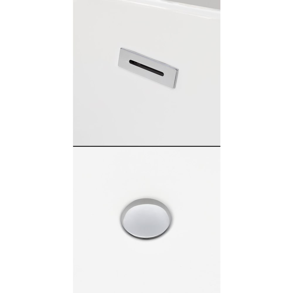 Carissa 71 inch Freestanding Bathtub in White with Polished Chrome Drain and Overflow Trim
