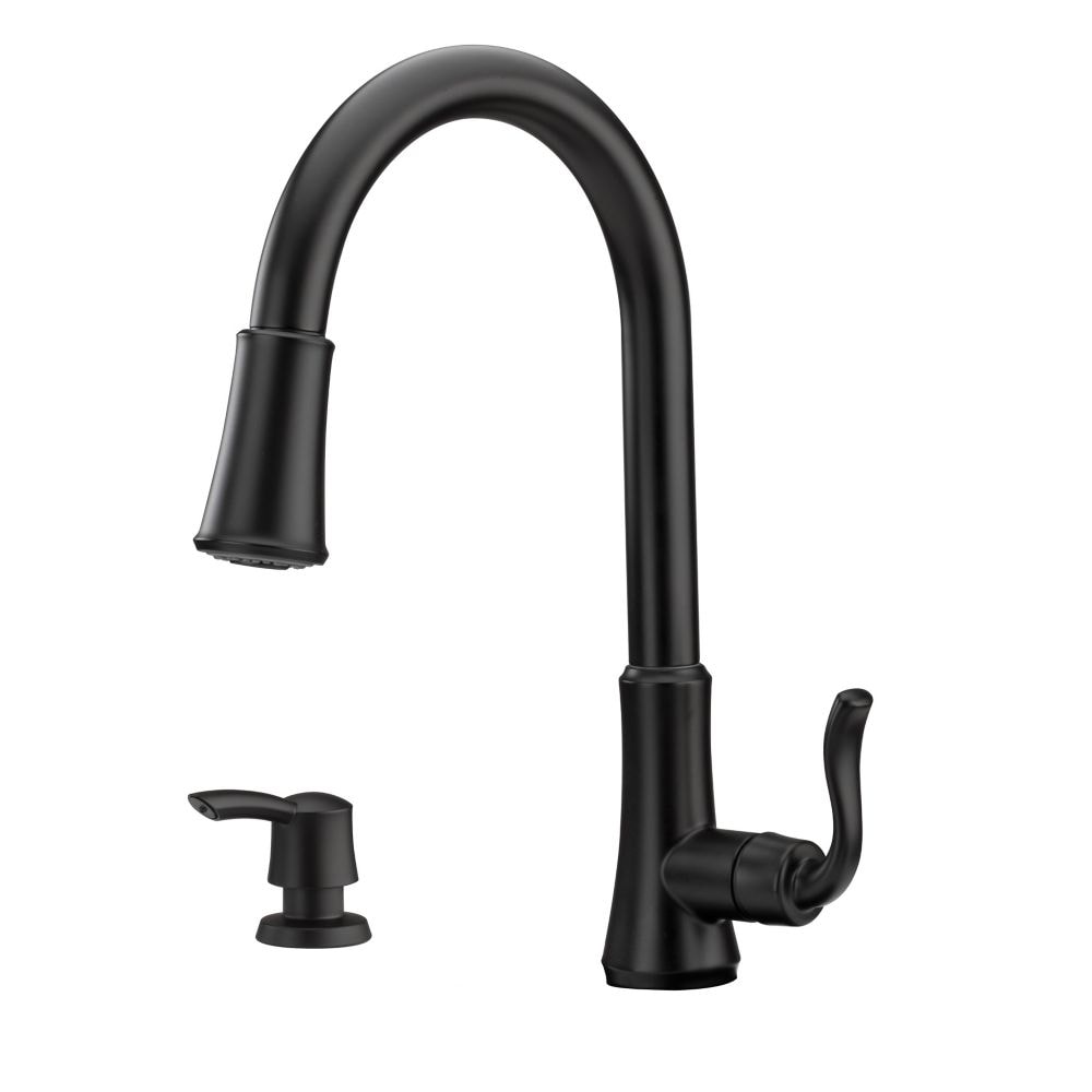 Cagney 1-Handle Matte Black Pull Out/Pull Down Kitchen Faucet/Kitchen Sink Faucet/Tap with Soap Dispenser
