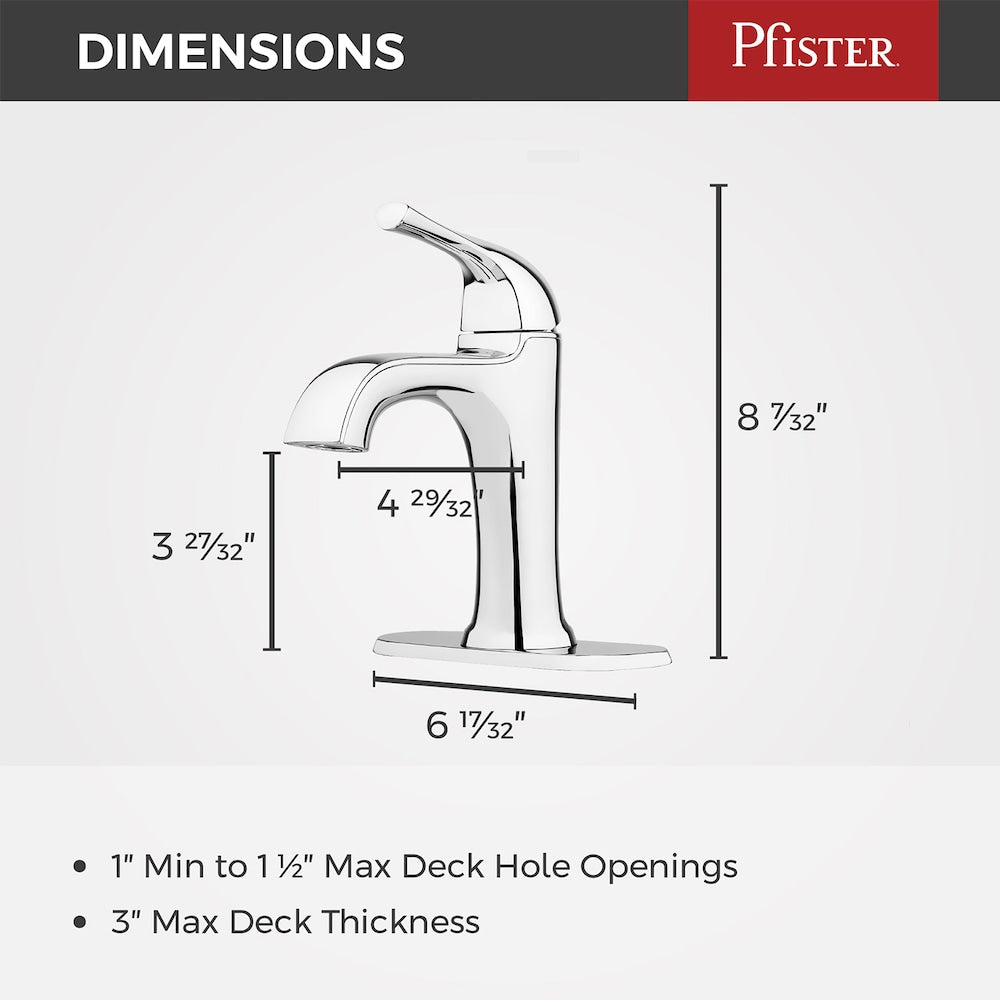 Ladera Single Handle 1 or 3 Hole Polished Chrome Bathroom Sink Faucet/Tap