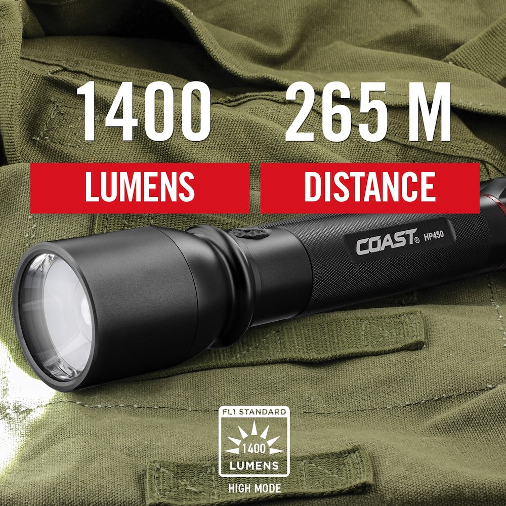 HP450 1400 Lumen LED Flashlight with Slide Focus