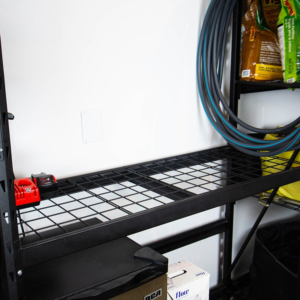 48-inch W x 4.25-inch H Metal (Steel) Beam and Brace Kit for Customizable Shelving Unit in Black