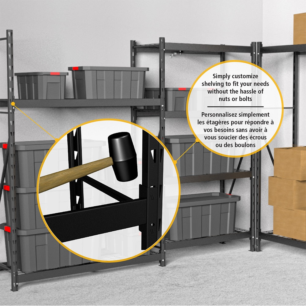 36-inch W x 4.25-inch H Metal (Steel) Beam and Brace Kit for Customizable Shelving Unit in Black