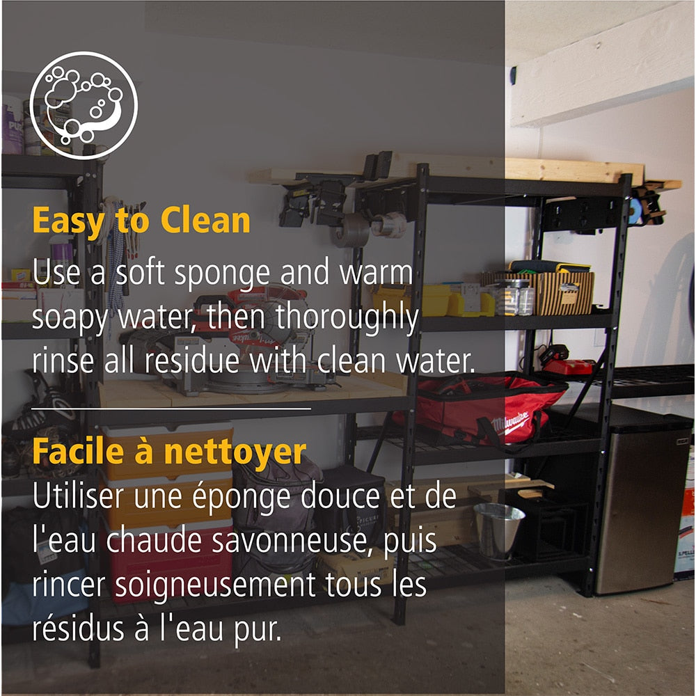 48-inch W x 4.25-inch H Metal (Steel) Beam and Brace Kit for Customizable Shelving Unit in Black