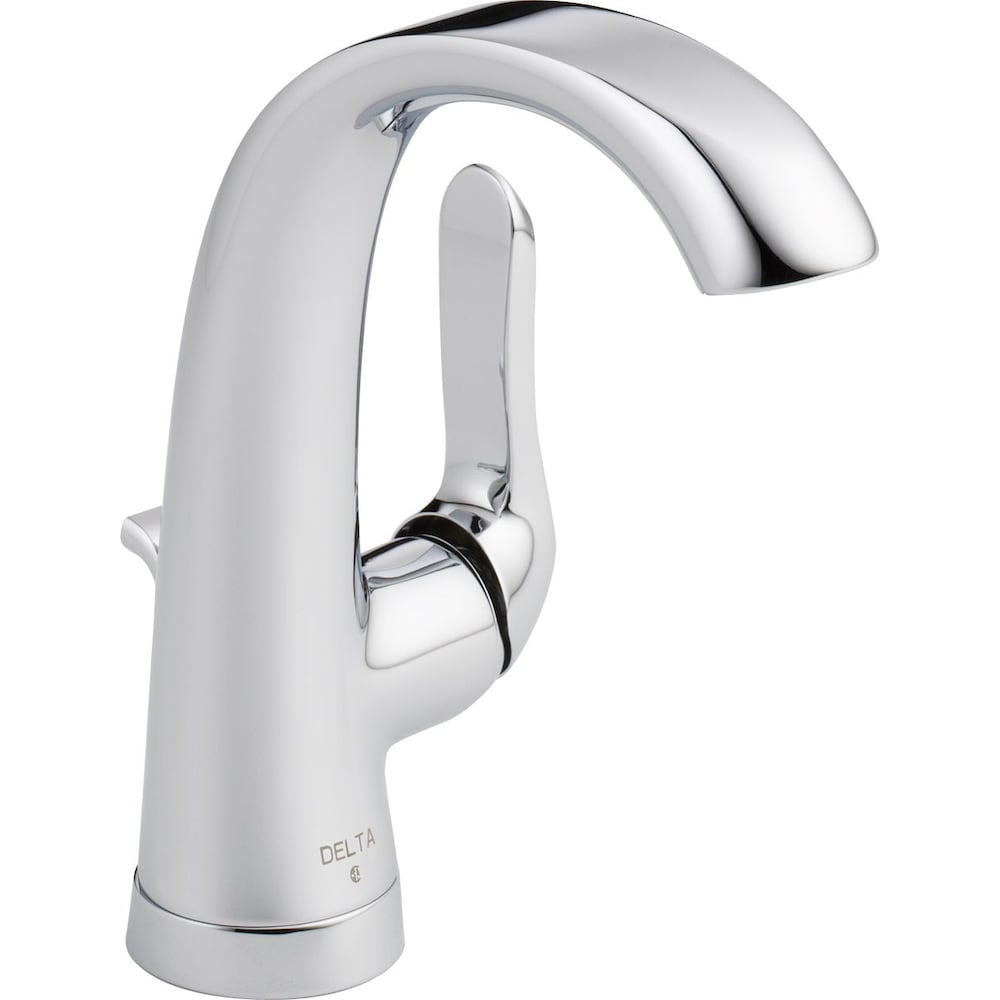 Robinet de lavabo de salle de bain à un trou et à poignée unique, montage sur pont, débit standard, chrome