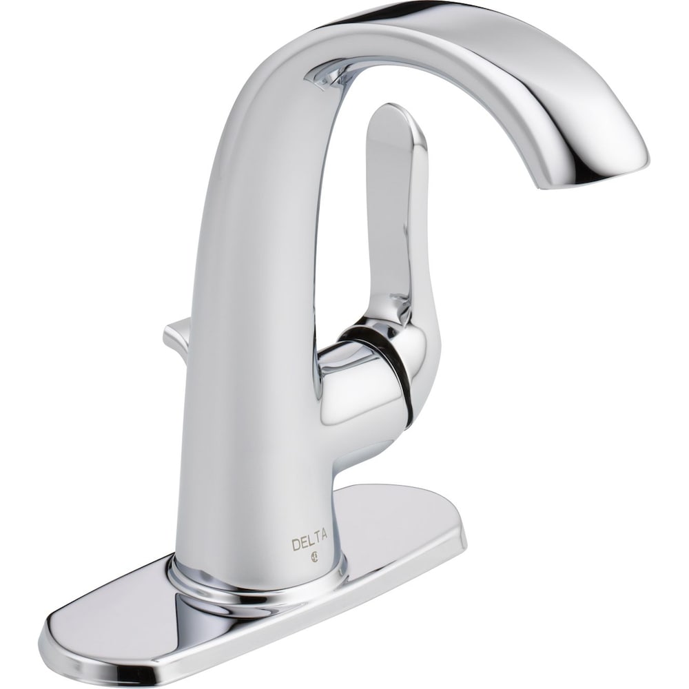 Robinet de lavabo de salle de bain à un trou et à poignée unique, montage sur pont, débit standard, chrome