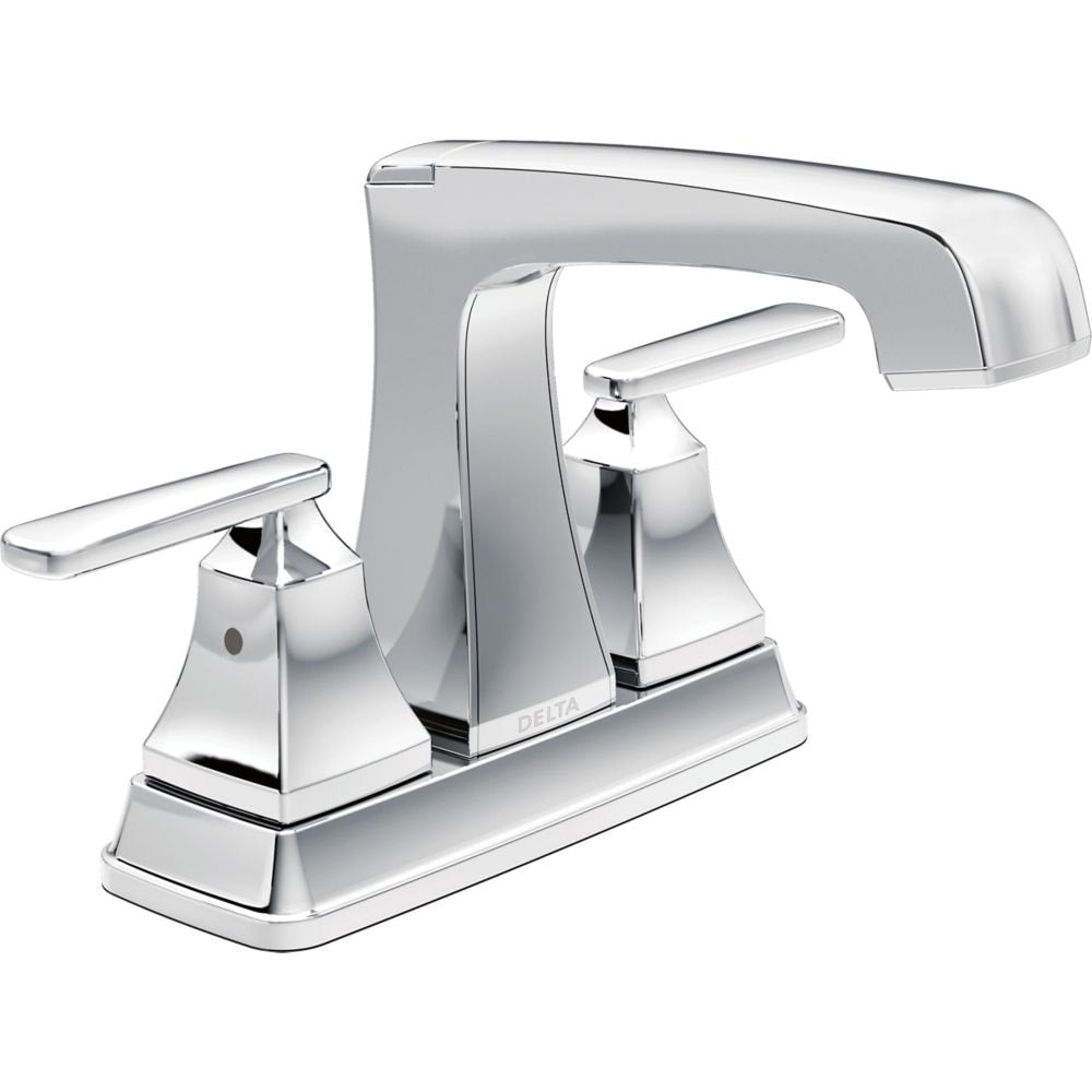 Ashlyn Two Handle Lever Mid Arc Centerset Bathroom Sink Faucet Deck Mount Standard Flow Chrome