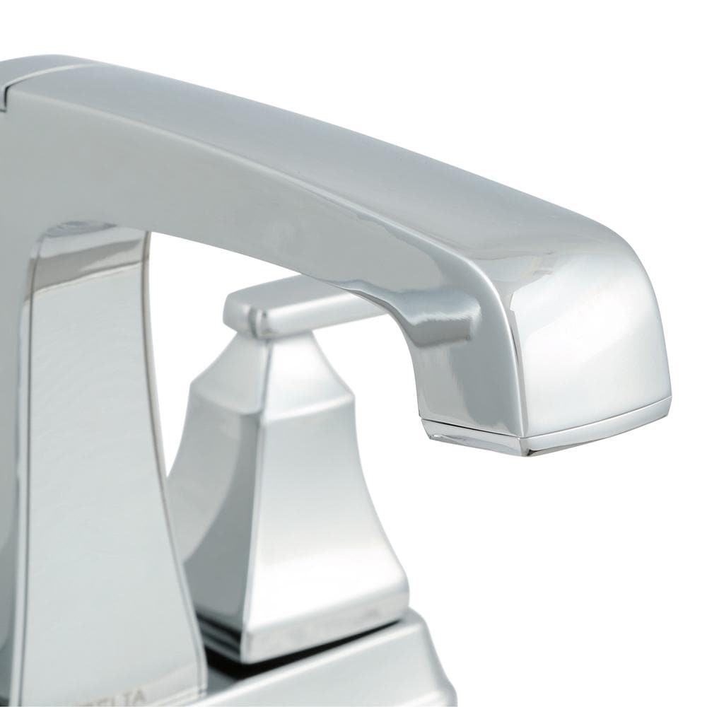 Ashlyn Two Handle Lever Mid Arc Centerset Bathroom Sink Faucet Deck Mount Standard Flow Chrome