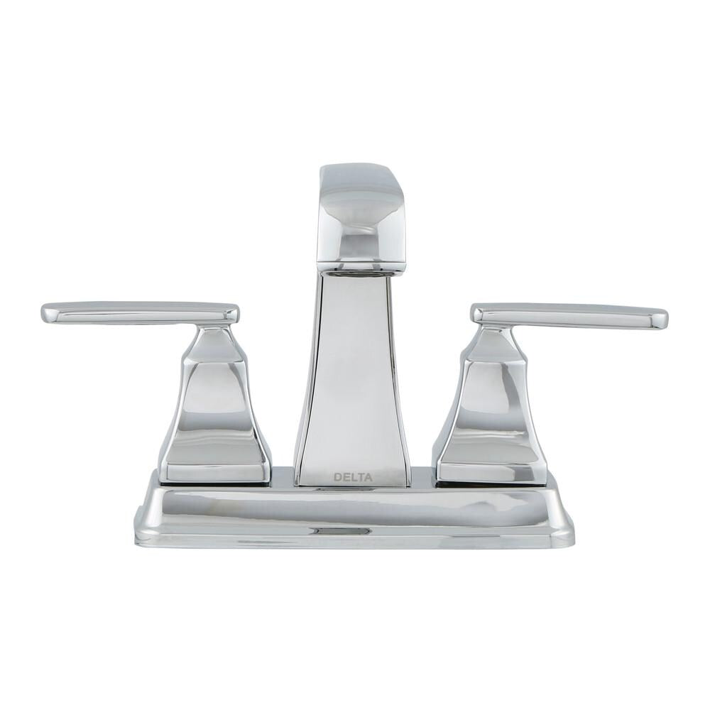 Ashlyn Two Handle Lever Mid Arc Centerset Bathroom Sink Faucet Deck Mount Standard Flow Chrome