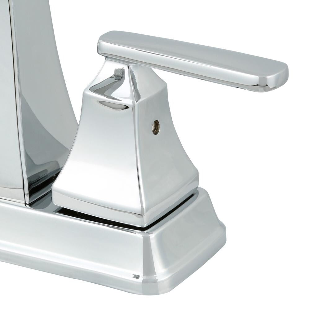 Ashlyn Two Handle Lever Mid Arc Centerset Bathroom Sink Faucet Deck Mount Standard Flow Chrome