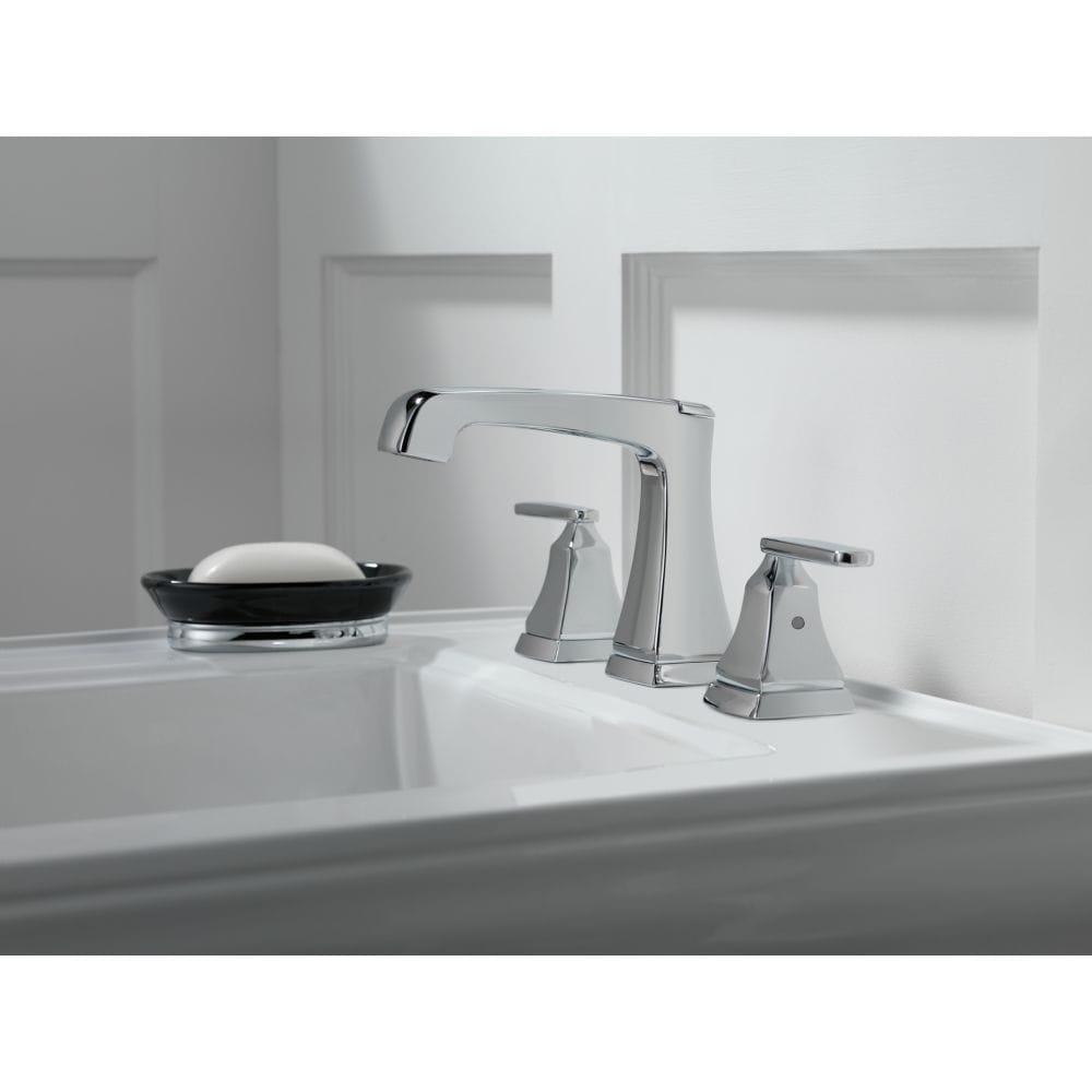 Ashlyn Two Handle Lever Widespread Bathroom Sink Faucet Deck Mount Standard Flow Chrome