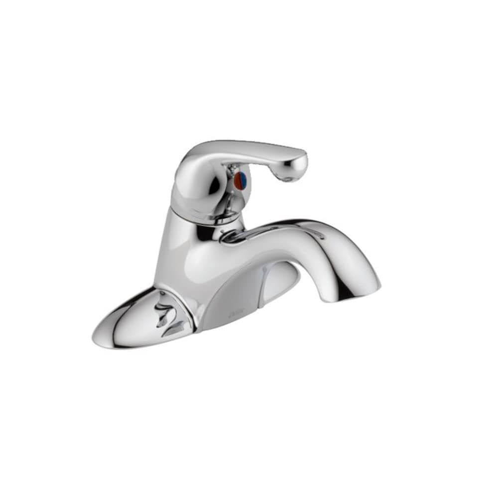 Robinet de salle de bain classique à levier unique et à arc moyen de 4 pouces en chrome