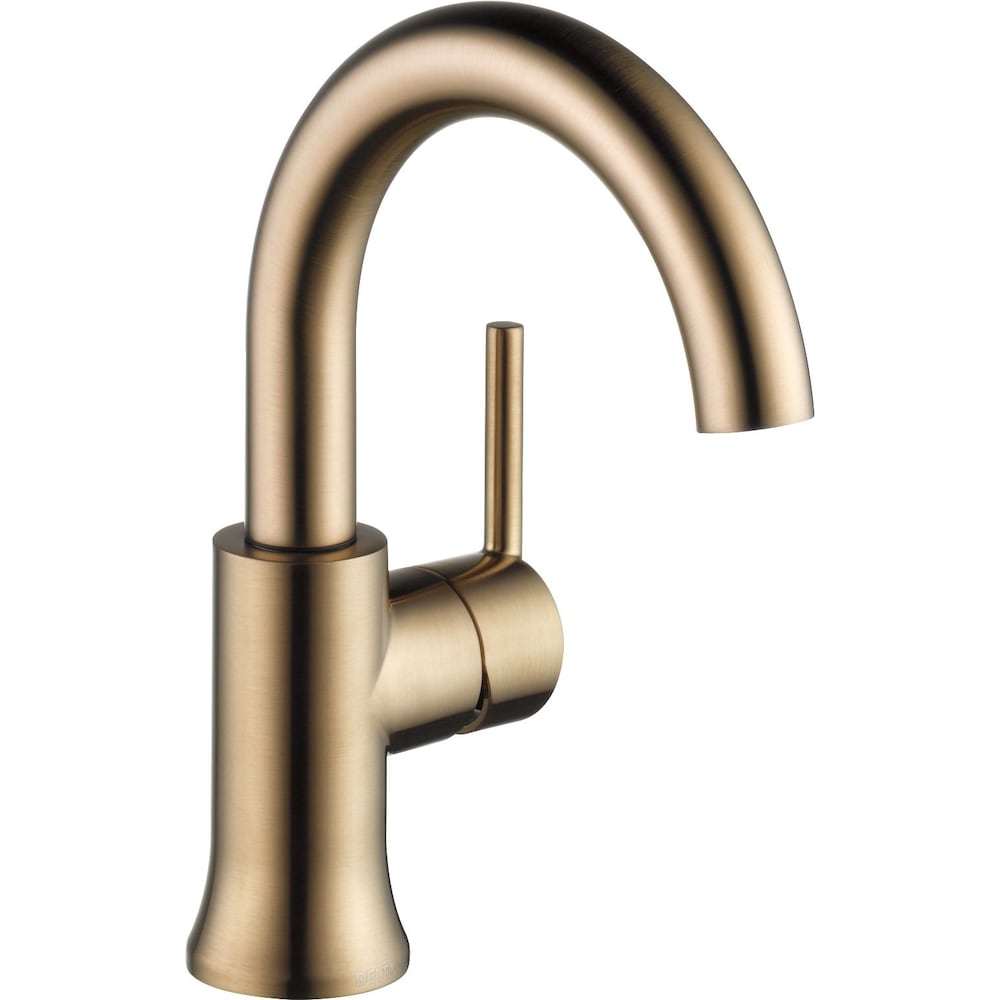 Trinsic Single Hole Single Handle Lever High Arc Bathroom Sink Faucet Deck Mount Standard Flow Gold