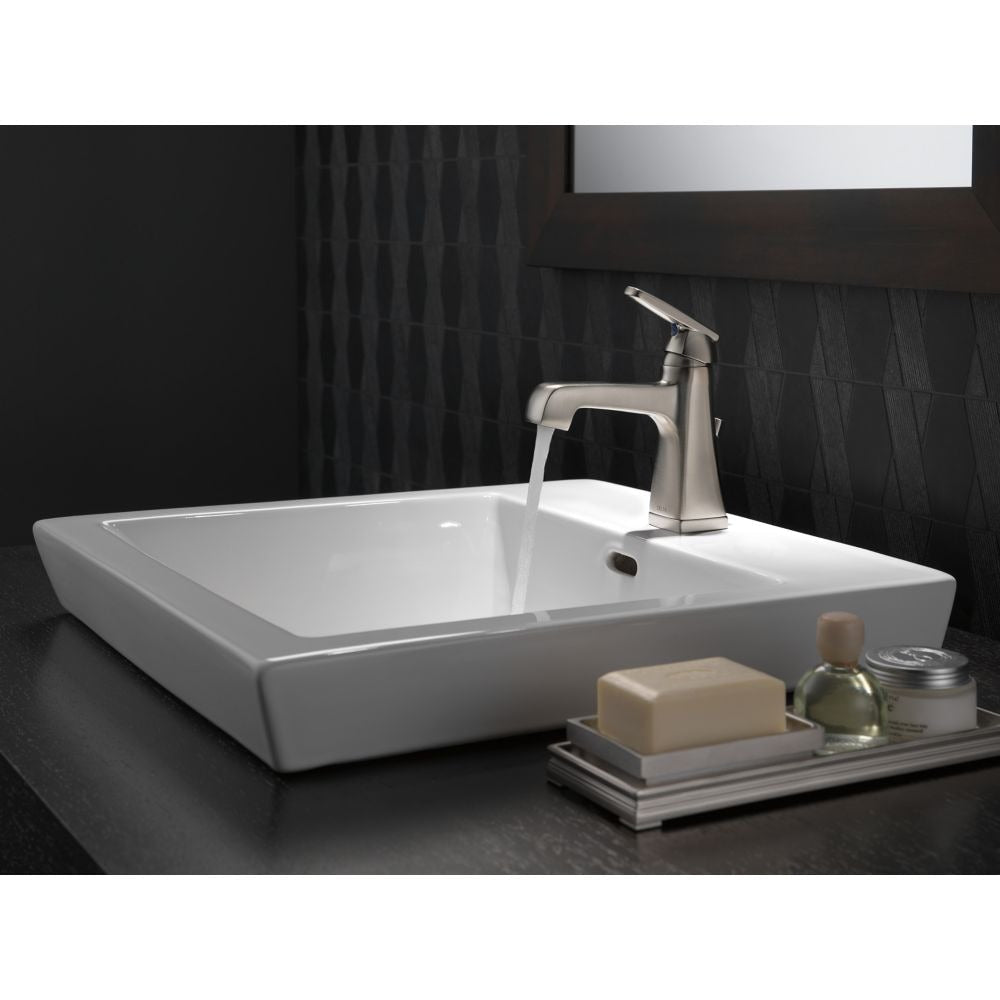Ashlyn Single Hole Single Handle Centerset Bathroom Sink Faucet Standard Flow Deck Mount in Stainless Steel