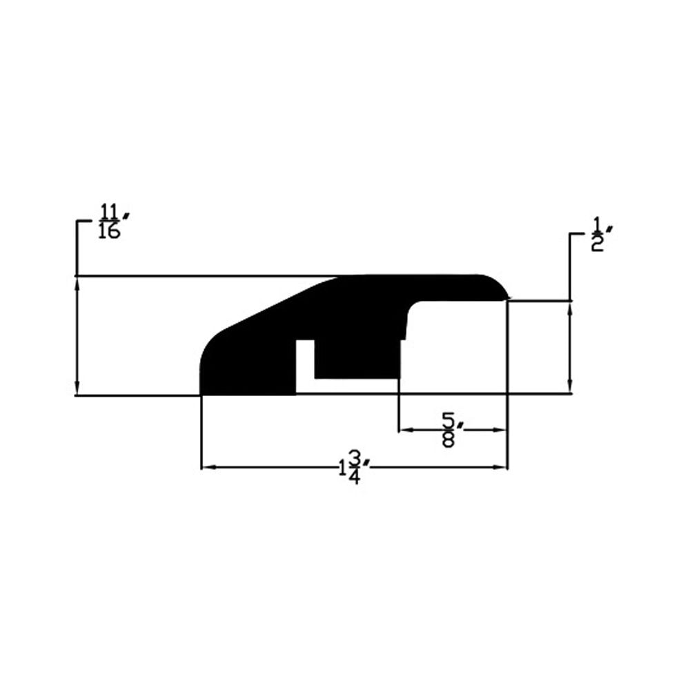 Canby Cross Hickory 1/2-inch Thick x 1 3/4-inch Wide x 72-inch Length Laminate Reducer Molding