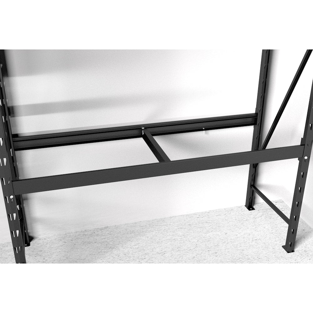 48-inch W x 4.25-inch H Metal (Steel) Beam and Brace Kit for Customizable Shelving Unit in Black