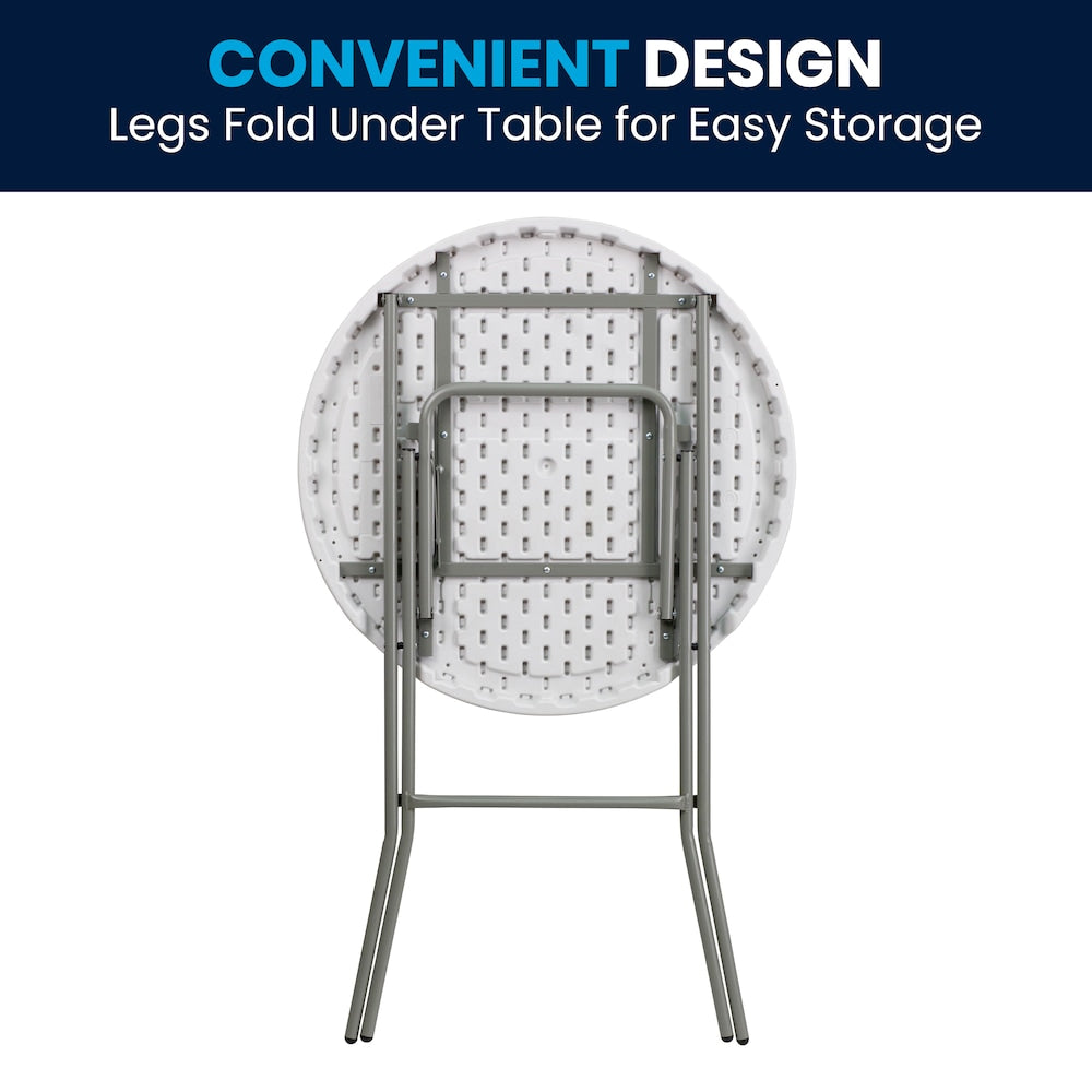 32-inch Dia. Round Plastic Folding Bar Table